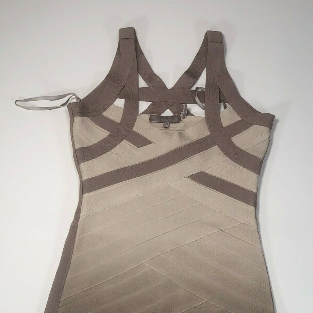 Stretta Womens Beige & Tan Sleeveless Dress